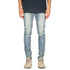 Slim Fit Men's Jeans Washed Mid Waisted Elasticity Straight Pants